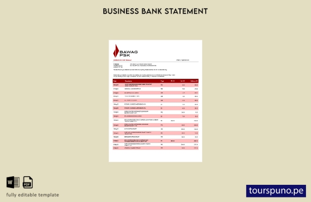 listo para imprimir BAWAG PSK Bank estado de cuenta firme plantilla en Word y PD